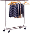 DecoBros Supreme Commercial Grade Double Rail Garment Rolling Rack, Chrome Finish