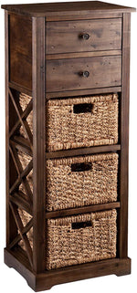 Southern Enterprises Jayton 2-Basket Storage Shelf, Brown